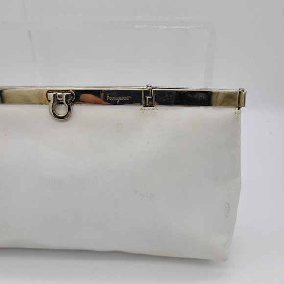 Salvatore Ferragamo White Leather Clutch (see pics) - Picture 11 of 11